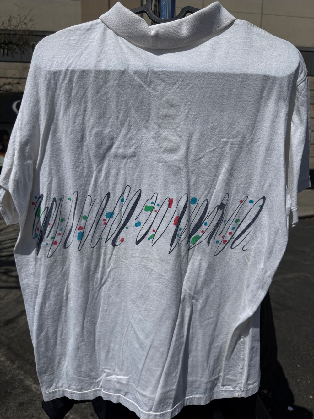 Sergio Tacchini White Polo with Navy Scribble and Multicolor Dots - Picture 5 of 5